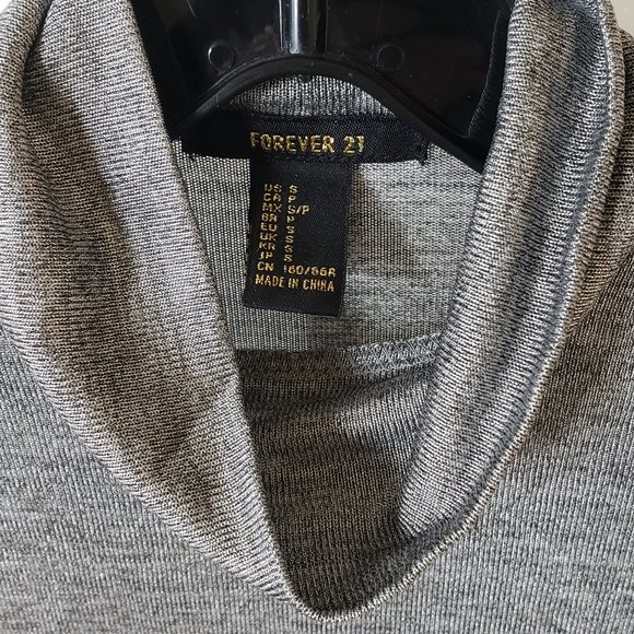 FOREVER 21 Silver Metallic Bodysuit Sexy!! SMALL - Picture 4 of 7